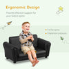 Kids Sofa Set with Footstool for Toddlers and Babies, Black