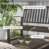 46" Outdoor Garden Bench, Metal Bench, Steel Slatted Frame Furniture for Patio, Park, Porch, Lawn, Yard, Deck, Brown