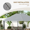 10' x 13' Gazebo Replacement Canopy Cover, Gazebo Roof Replacement (TOP COVER ONLY), Light Gray