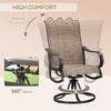 5-Piece Patio Dining Set, 4 Swivel Rocker Chairs and 37" x 37" Dining Table Furniture Set with Umbrella Hole, Brown