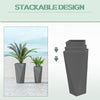 Indoor Outdoor Planters Set of 3 MgO Tall Planters Stackable Flower Pots with Drainage Holes for Garden Balcony Gray