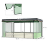 Galvanized Steel Planter Box with Crop Cage and Shade Cloth, Raised Garden Bed for Flowers, Vegs and Herbs, Beige