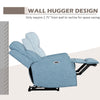 Electric Power Recliner, Wall Hugger Recliner Chair Armchair Sofa with Linen Upholstered Seat & Retractable Footrest, Blue