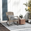 Adirondack Chair, Outdoor Wicker Rocking Chair with High Back, Seat Cushion and Pillow for Porch, Balcony, Gray