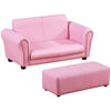 Kids Sofa Set with Footstool for Toddlers and Babies, Pink