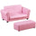 Kids Sofa Set with Footstool for Toddlers and Babies, Pink