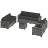 Patio Furniture Set, Cushions, Sofa, Storage Table, Gray
