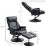 Recliner Chair with Ottoman Footrest, 360° Swivel Reclining Chair, Faux Leather Living Room Chair with Adjustable Backrest, Black