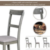 Rustic 4-Piece Dining Table Set with Wooden Table and Upholstered Chairs, Square Design, Gray