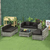 7-Piece Patio Furniture Sets Outdoor Wicker Conversation Sets PE Rattan Sectional sofa set with Cushions & Tempered Glass Desktop, Charcoal