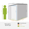 4' x 8' Lean to Garden Storage Shed, Outdoor Metal Tool House with Lockable Door Vents for Backyard Patio Lawn, White