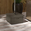 3-in-1 Outdoor Umbrella Base with Wheels and Handles, End Table, Flower Box Planter with Hole, 175 lbs. Capacity, Brown