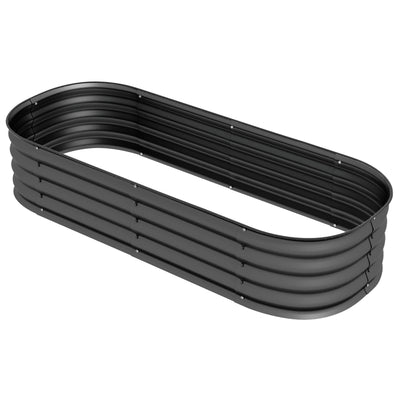 4.9 x 2 x 1ft Galvanized Raised Garden Bed Kit, Metal Planter Box with Safety Edging, Dark Gray