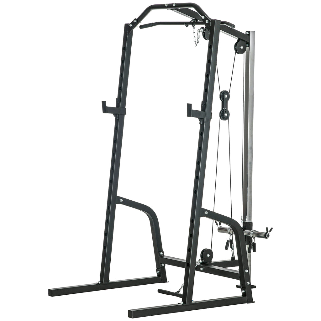 Power Cage Power Rack with 15-Level Squat Rack, Cable Pulley System, P