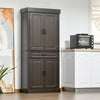 70.75" Freestanding Kitchen Pantry with 4 Doors, and 2 Large Cabinets, Tall Storage Cabinet with Wide Drawer for Kitchen Dining Room, Coffee