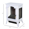 23" Electric Freestanding Fireplace, Fireplace Stove with Realistic LED Flames and Logs and Overheating Protection, 750W/1500W, White