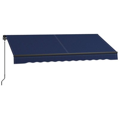 10' x 8' Retractable Awning, 280gsm UV Resistant Sunshade Shelter for Deck, Balcony, Yard, Blue