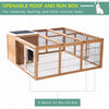 Rabbit Hutch Bunny Cage Indoor Outdoor with Openable Main House, Waterproof Rabbit House, for Small Animals with Ventilation Doors, Natural