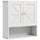 Farmhouse Bathroom Wall Cabinet, Wall Mounted Medicine Cabinet with Barn Doors and Adjustable Shelf for Laundry Room,White