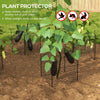 4 Pack Garden Cloches for Plants, 12" x 14" Metal Crop Cage, Plant Cages to Keep Animals Out, Black
