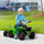 6V Children Battery Operated Car with Back Trailer, Forward Backward, Wear-Resistant Wheels for Ages 18-36 Months, Green
