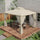 10' x 12' Patio Gazebo Outdoor Canopy Shelter with 2-Tier Roof and Netting, Steel Frame for Garden, Cream White