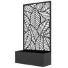 Metal Outdoor Privacy Screen with Raised Garden Bed, Privacy Panel and Planter Box, Wall-Mounted or Freestanding, Black