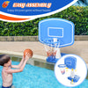 Pool Basketball Hoop Poolside with Ball, Pump for Inground Pools, Swimming Pool Games, Blue