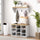 2-in-1 Coat Rack Shoe Bench Set, 9 Pair Shoe Storage Cabinet Rack with Hall Tree, Modern Entryway, Hallway, Mudroom, Bedroom Organizer, White