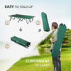 2 Person Folding Camp Cot for Adults, 50" Wide Outdoor Portable Sleeping Cot with Carry Bag, Elevated Camping Bed, Green