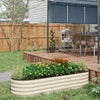 6.4 x 2 x 1.4ft Galvanized Raised Garden Bed Kit, Metal Planter Box with Safety Edging, Cream
