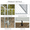 181"  x 181" Large Outdoor Dog Kennel Galvanized Steel Fence with Cover Secure Lock Mesh Sidewalls for Backyard