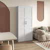 71" Tall Storage Cabinet with Movable Storage Shelves, Modern Style Pantry Cupboard Cabinet with Soft Close Doors, White