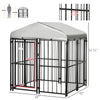 4' x 4'  Dog Playpen, Outdoor Puppy Exercise Pen with Water-resistant UV Protection Canopy, Dog Run Enclosure for Small & Medium Dogs