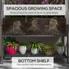 Raised Garden Bed with Leg and Cover, Metal Elevated Planter Box with Bottom Shelf and Liner for Vegetables, Black