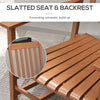 Wooden Rocking Chair Set w/ Foldable Side Table, Outdoor Rocker Chairs w/ Slatted Top Table for Garden, Balcony, Porch, Up to 352 lbs., Teak
