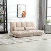 Convertible Floor Sofa Chair, Folding Couch Bed, Guest Chaise Lounge with 2 Pillows, Adjustable Backrest and Headrest, Beige