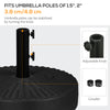 Umbrella Stand for 1.5" or 2" Umbrella Poles, Round Fillable Umbrella Base for Outdoor, Lawn, Deck, Black