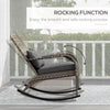 Adirondack Chair, Outdoor Wicker Rocking Chair with High Back, Seat Cushion and Pillow for Porch, Balcony, Gray