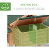 80" Wooden Chicken Coop House, Backyard Hen Poultry Cage with Nesting Box, Double Run, Removable Tray and Asphalt Roof, Natural/Green