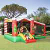 3-in-1 Kids Inflatable Bounce House Christmas Jumping Castle with Christmas Tree Pattern, Includes Trampoline, Pool, Slide, and Air Blower