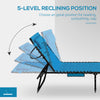 Folding Chaise Lounge Set with Reclining Back, 25.6" x 74" x 14.2", Sky Blue