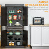 70.75" Freestanding Kitchen Pantry with 4 Doors, and 2 Large Cabinets, Tall Storage Cabinet with Wide Drawer for Kitchen Dining Room, Coffee