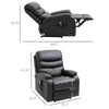 Heated Massage Recliner, Swivel Rocker Recliner with Heating Function and Remote Control for Living Room, Bedroom, TV Recliner, Black