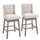 2 Piece Bar Height Chair Swivel Barstool with Integrated Footrest  Solid Wood Design and a 180 Degree Rotation Beige