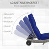 Patio Wicker Chaise Lounge Chair, Outdoor PE Rattan Sun lounger with Adjustable Backrest and 2 Wheels