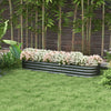 6.4 x 2 x 1ft Galvanized Raised Garden Bed Kit, Metal Planter Box with Safety Edging, Dark Gray