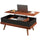 Coffee Table, Lift up Coffee Table with Hidden Compartments and Wood Legs, 39.25" x 31" x 21.25", Walnut