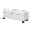 46" Storage Ottoman Bench, Upholstered End of Bed Bench with Steel Frame, Button Tufted Storage Bench with Safety Hinges for Living Room, Cream