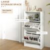 Shoe Cabinet, Freestanding Shoe Storage w/ 2 Flip Drawers, Adjustable Shelves & Open Compartment for Entryway Hallway, Holds 10 Pairs of Shoes
